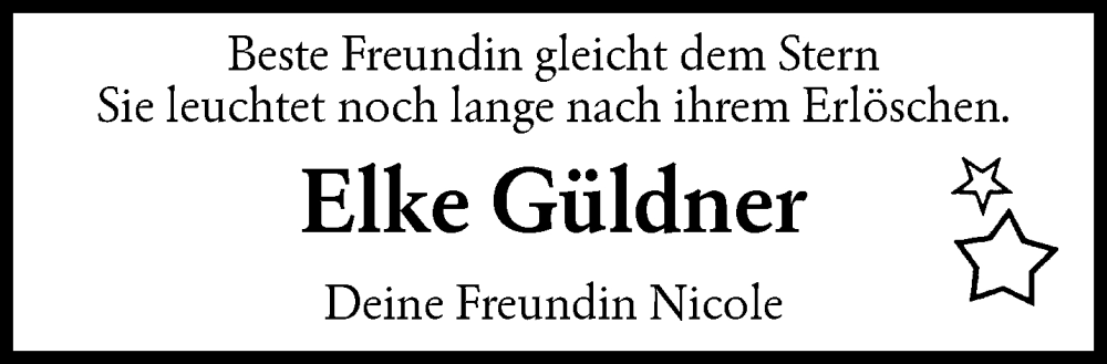  Traueranzeige für Elke Güldner vom 11.05.2024 aus trauer.wuppertaler-rundschau.de