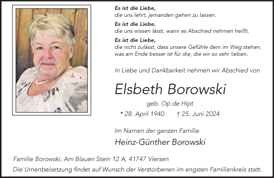 Traueranzeige von Elsbeth Borowski von trauer.extra-tipp-moenchengladbach.de