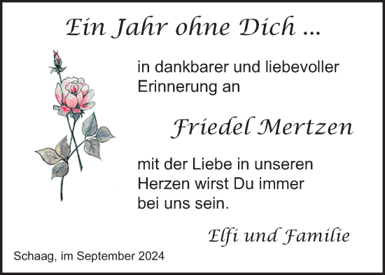 Traueranzeige von Friedel Mertzen von trauer.extra-tipp-moenchengladbach.de