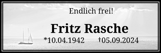 Traueranzeige von Fritz Rasche von trauer.wuppertaler-rundschau.de