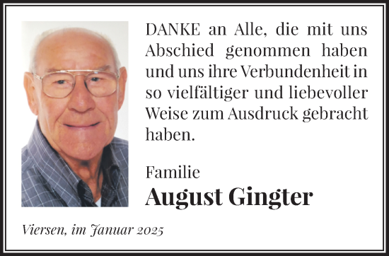 Traueranzeige von August Gingter von trauer.extra-tipp-moenchengladbach.de