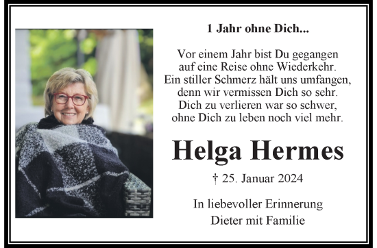 Traueranzeige von Helga Hermes von trauer.extra-tipp-moenchengladbach.de