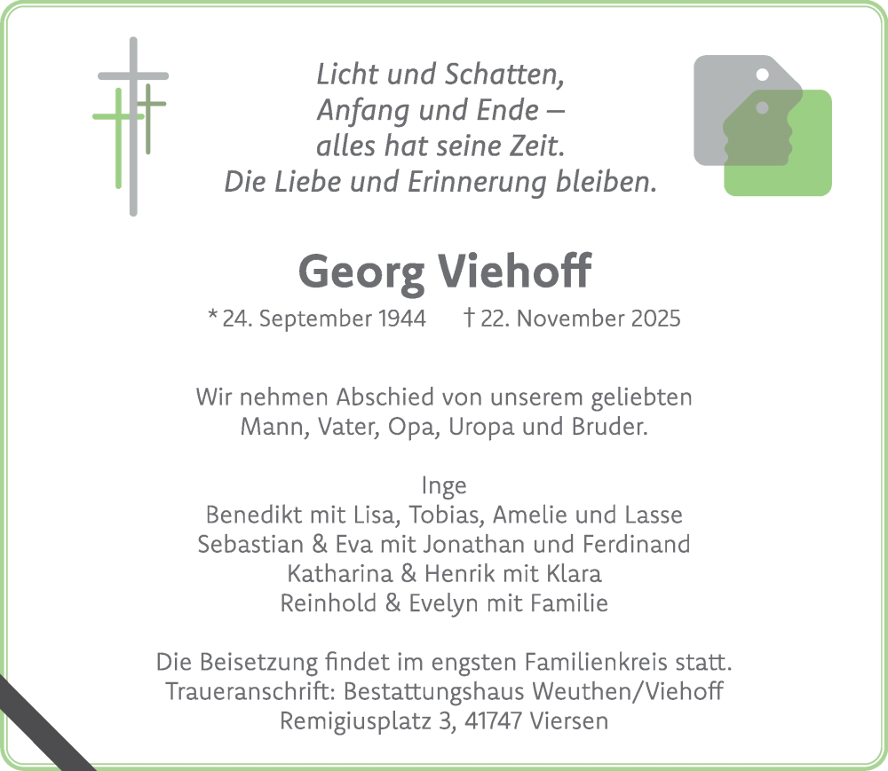  Traueranzeige für Georg Viehoff vom 30.11.2025 aus trauer.panorama-anzeigenblatt.de