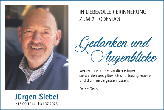 Traueranzeige von Jürgen Siebel von trauer.wuppertaler-rundschau.de