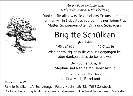 Traueranzeige von Brigitte Schülken von trauer.panorama-anzeigenblatt.de