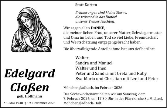 Traueranzeige von Edelgard Clafien von trauer.panorama-anzeigenblatt.de
