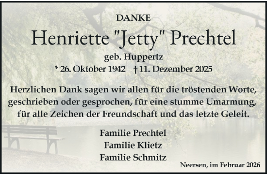 Traueranzeige von Henriette Prechtel von trauer.panorama-anzeigenblatt.de