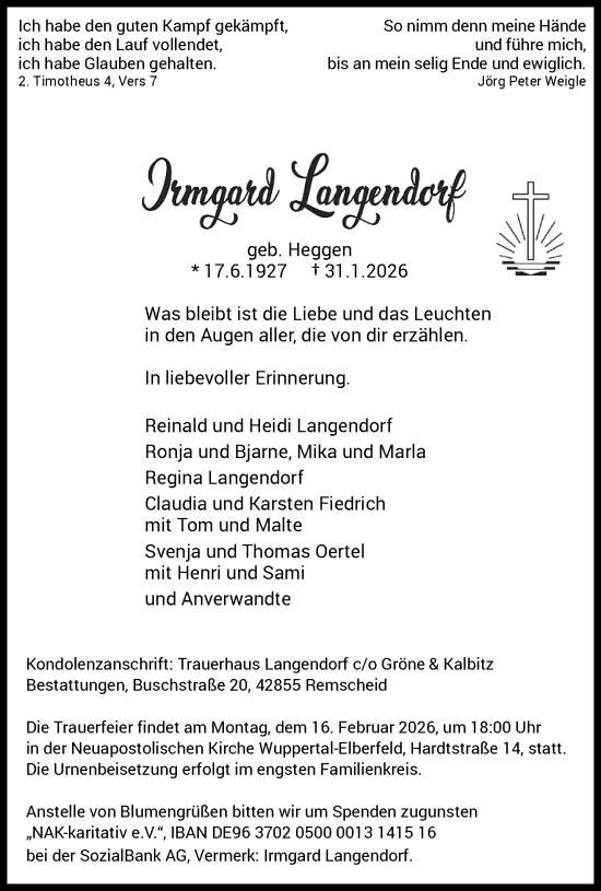 Traueranzeige von Jörg Peter Weigle von trauer.wuppertaler-rundschau.de